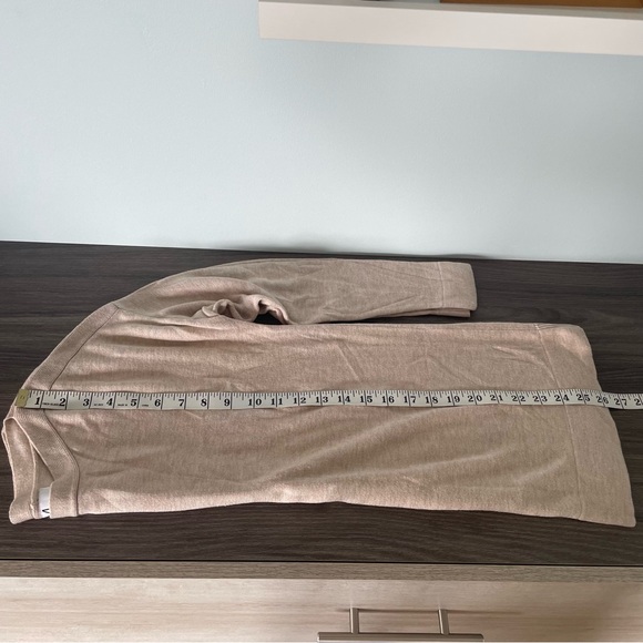 Magaschoni Tan Beige ¾ Sleeve Lightweight Scoop Neck Sweater - Picture 10 of 11